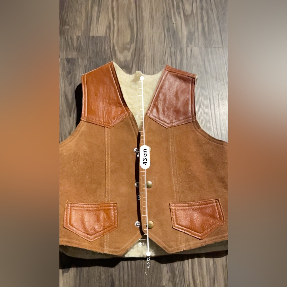 Brown Suede and Leather Vest - Picture 8 of 8